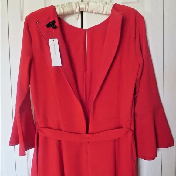Red Ann Taylor Bell Sleeve Dress- Size 8- NWT - Picture 5 of 16